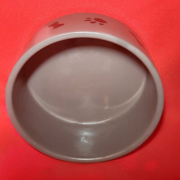 Ceramic Pet Dog Cat Bowl Paw Bone Pattern - Picture 3 of 9